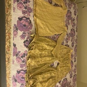 3 piece Gold Gharara Indian Suit